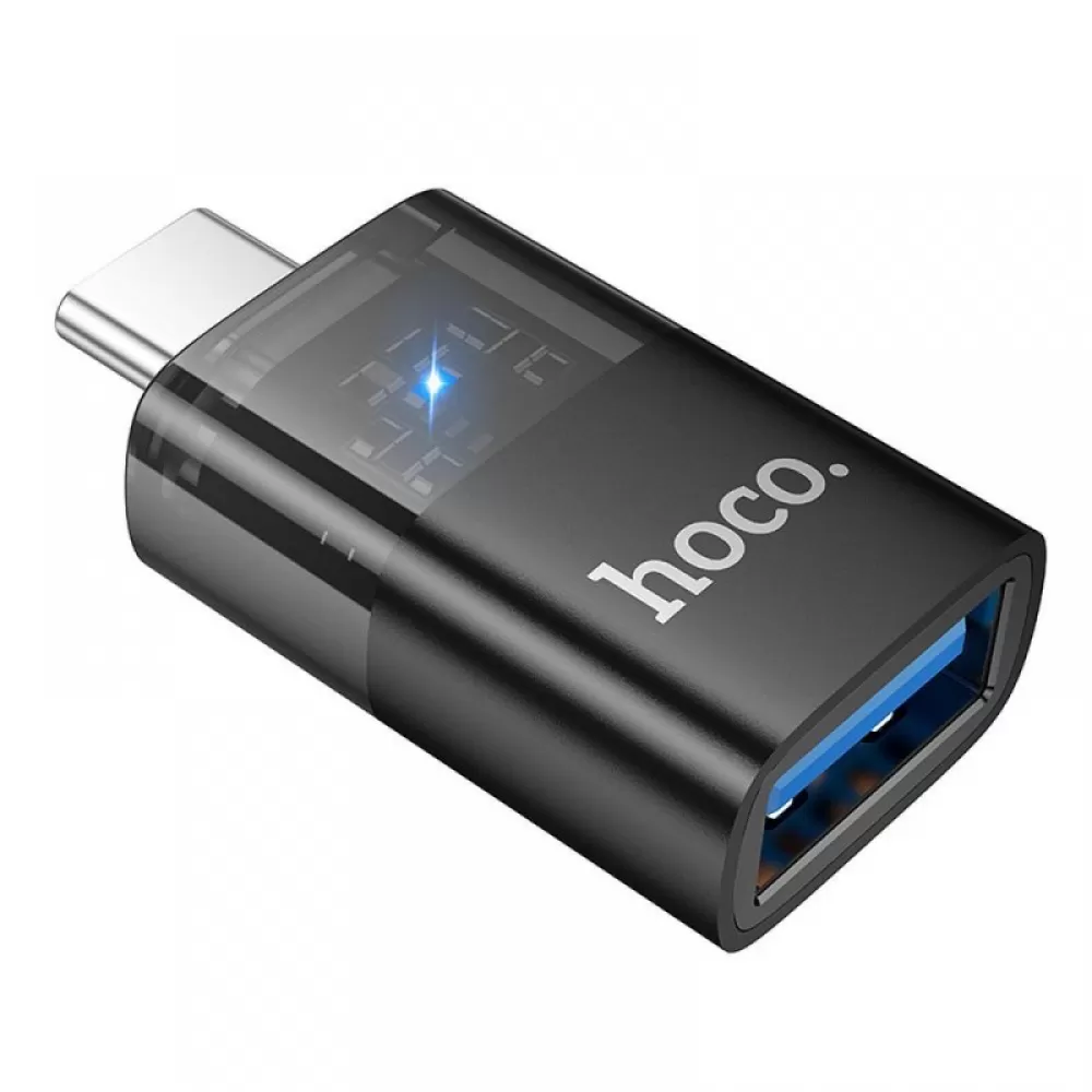 HOCO adapter OTG Type C (muski) na USB A (zenski) UA36B providni crni