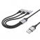 HOCO kabl 3u1 USB A na Lightning / Micro USB / Type C 2,4A X102 1 m crni