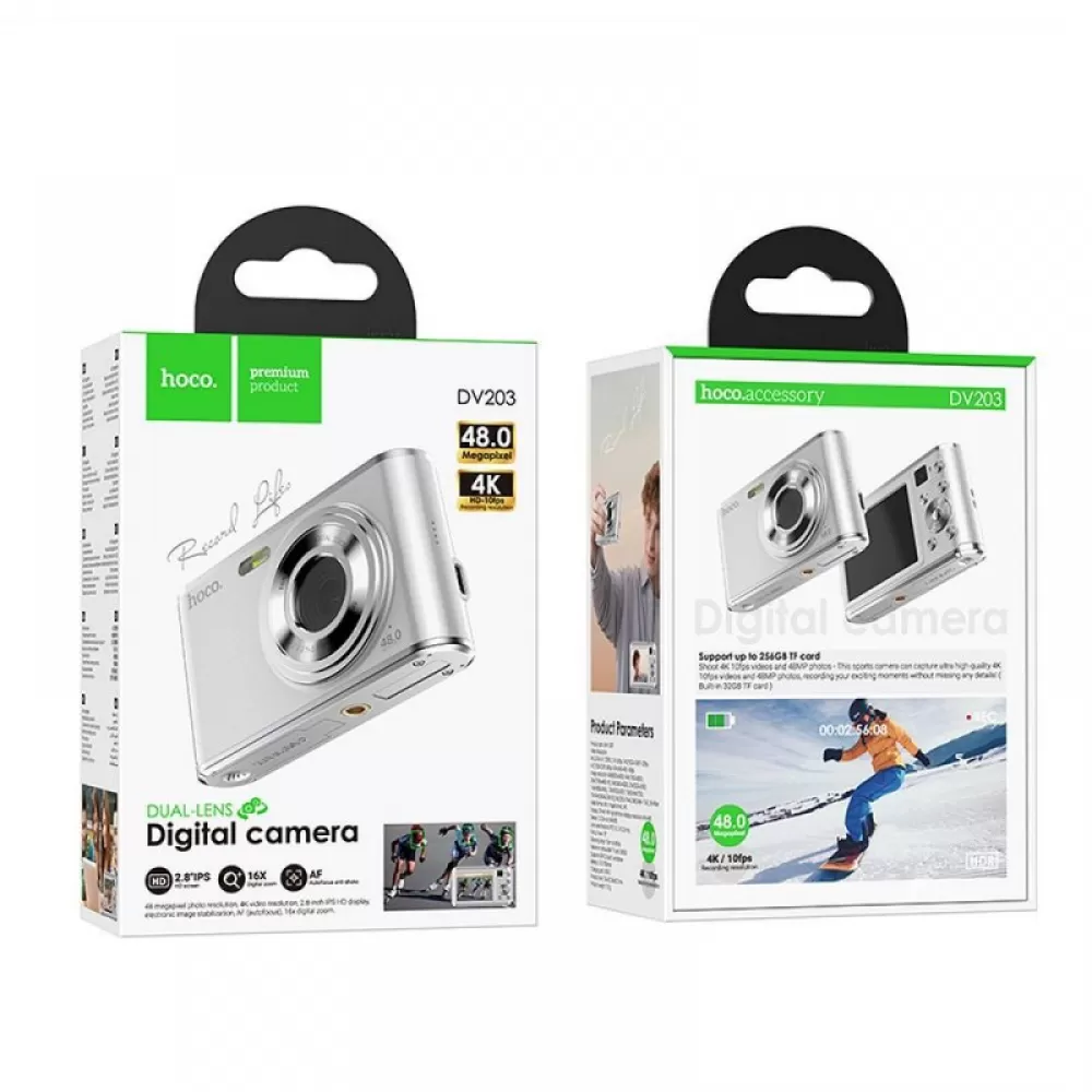 HOCO digitalni fotoaparat sa duplim objektivom 13M piksela DV203 beli