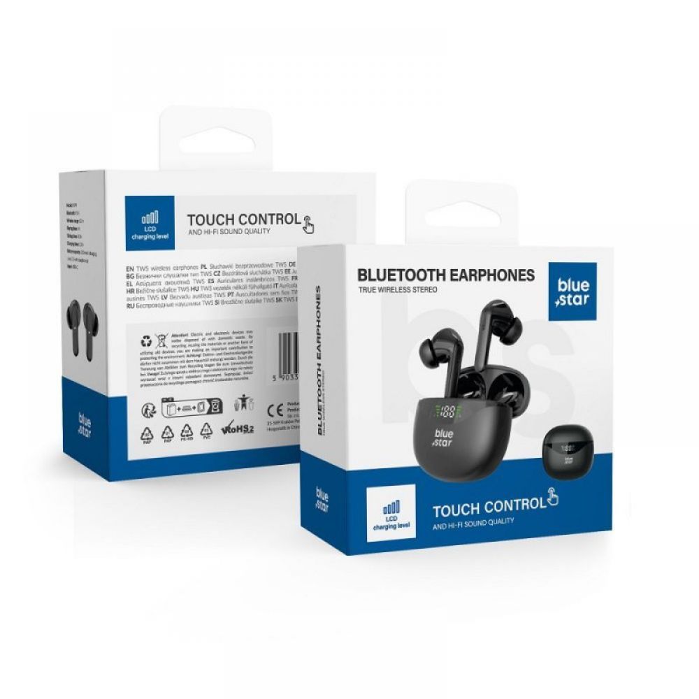 BLUE STAR bezicne bluetooth slusalice TWS T60 crne