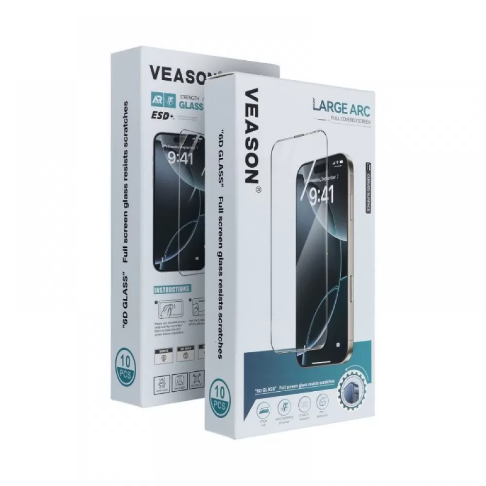Zastitno staklo 6D Pro Veason (pakovanje 10 u 1) za Samsung Galaxy A14 4G / A14 5G crno