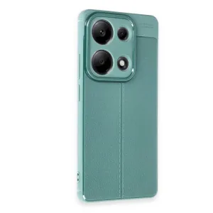 Silikonska futrola IMITACIJA KOZE NO4 za iPhone 16 Pro maslinasto zelena