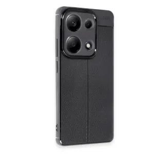 Silikonska futrola IMITACIJA KOZE NO4 za iPhone 16 Plus crna