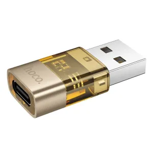 HOCO adapter USB A (muski) â†’ Type C (zenski) UA36C zlatni