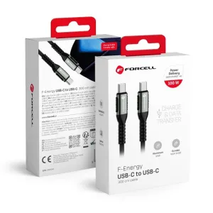 FORCELL F-ENERGY C260 kabal (kabl) Type C na Type C QC4.0 PD 5A 100W Cafule 3 m crni