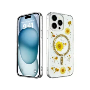 Futrola Luxury Flowers za iPhone 15 Plus (6.7) zlatna
