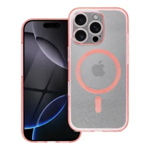 Futrola CLEAR MAGSAFE za Samsung S25 roze sa sljokicama