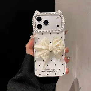 Futrola Elegant Bow za iPhone 16 Pro Max bela