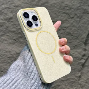 Futrola Glitter MagSafe za iPhone 16 zuta