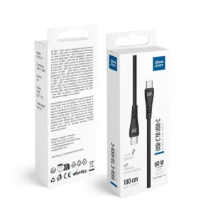 Kabl USB-C (Type C) na USB-C (Type C) Blue Star 3A 60W QC4.0 1 m PJ-DQ1-C crni