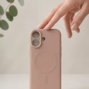Futrola Soft Touch MagSafe za iPhone 16 puder roze